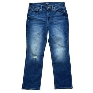 NYDJ Marilyn Straight Leg Jeans Crop Women’s Sz 6 Medium Wash Blue Denim Stretch